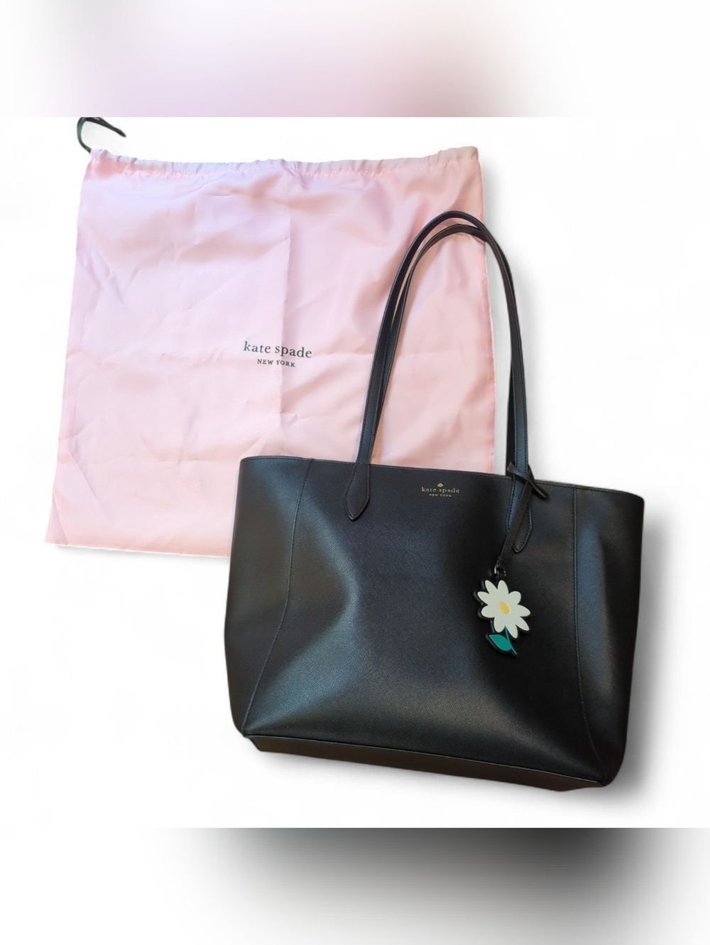 kate spade Dana Tote with Branded Daisy Charm and Dust Bag - EUC